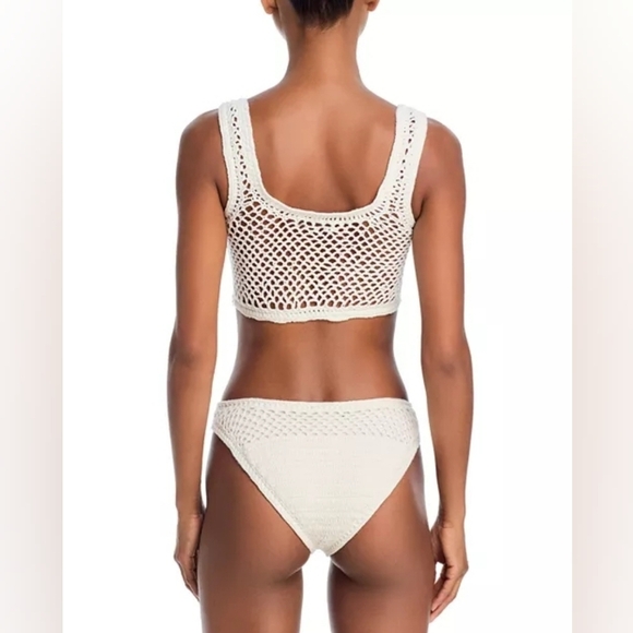 Beach Riot Woman's Swimsuit White Crochet Top And Bottom Bikini Set•NWT•Medium - Picture 8 of 12